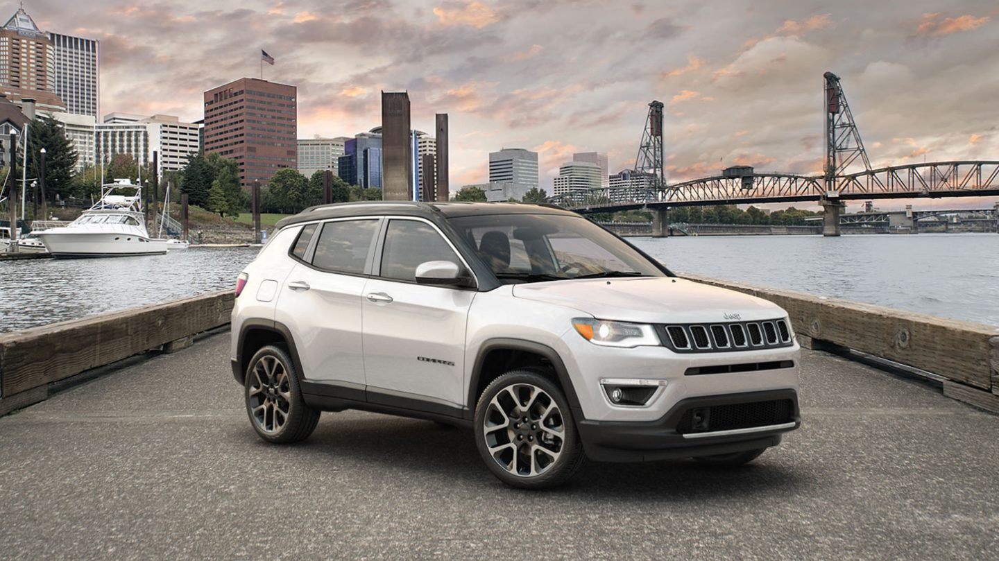 2020 Jeep Compass Front View White Exterior Picture